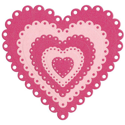 Lifestyle Crafts - Die Cutting Template - Nesting Eyelet Hearts