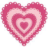 Lifestyle Crafts - Die Cutting Template - Nesting Eyelet Hearts