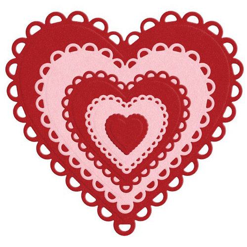 Lifestyle Crafts - Die Cutting Template - Nesting Lace Hearts