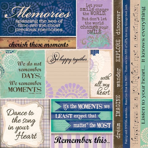 Quick Quotes - Dusty Road Collection - 12 x 12 Paper - Phrases