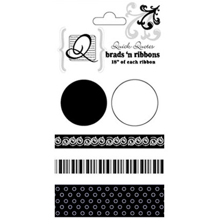 Quick Quotes - Paint it Black Collection - Brads and Ribbon
