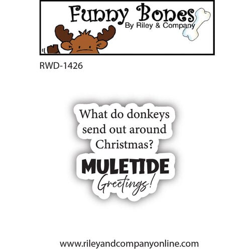Riley And Company - Funny Bones Collection - Clear Photopolymer Stamps - Muletide Greetings