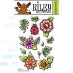 Riley and Company - Clear Photopolymer Stamps - Flowers and Lady Bug