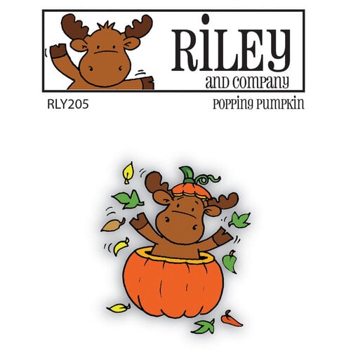 Riley and Company - Riley and Friends Collection - Cling Mounted Rubber Stamps - Popping Pumpkin Riley