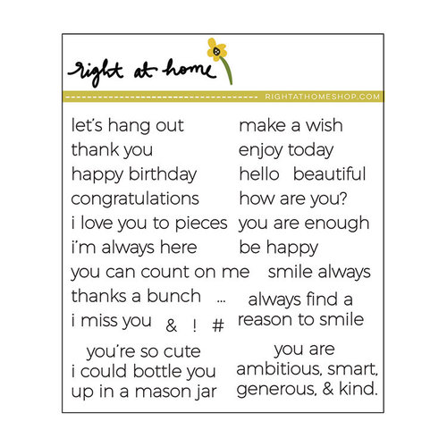 Right At Home - Clear Acrylic Stamps - Tiny Sentiments