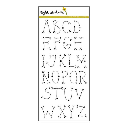 Right At Home - Clear Acrylic Stamps - Folk Alphabet - Detail