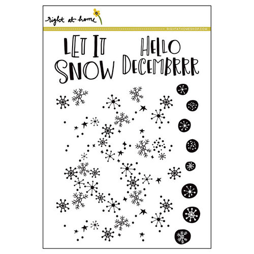 Right At Home - Clear Acrylic Stamps - Snow Flurries Background