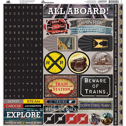 Reminisce - All Aboard Collection - 12 x 12 Cardstock Stickers - Alpha Combo