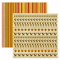 Reminisce - Autumn Forest Collection - 12 x 12 Double Sided Paper - Autumn Forest Stripe, CLEARANCE