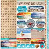 Reminisce - At the Beach Collection - 12 x 12 Cardstock Stickers - Alphabet