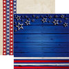 Reminisce - American Vintage 2 Collection - 12 x 12 Double Sided Paper - Stars and Stripes