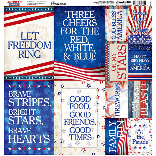 Reminisce - American Vintage 2 Collection - 12 x 12 Cardstock Stickers - Poster