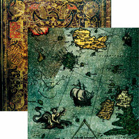 Reminisce - Buccaneer Bay Collection - 12 x 12 Double Sided Paper - Beware the Kraken