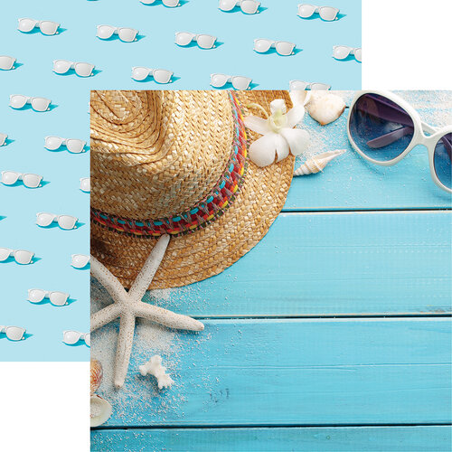 Reminisce - Beachin' Sunglasses Collection - 12 x 12 Double Sided Paper - Summer Blues