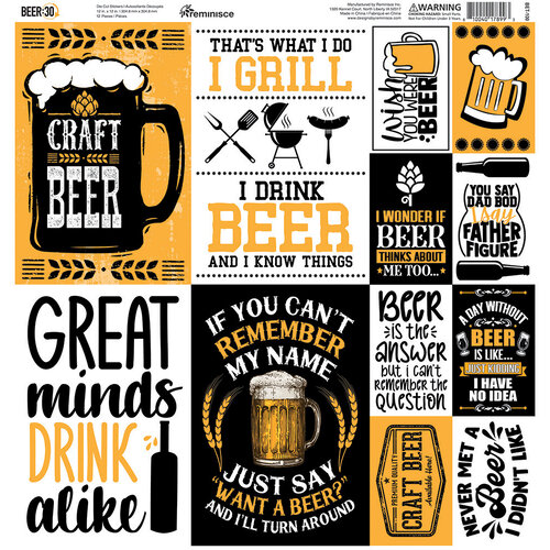 Reminisce - Beer Thirty Collection - 12 x 12 Cardstock Stickers - Custom