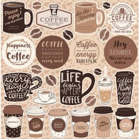 12 x 12 Scrapbook W Inspirational / Home/ Adult/ Food Coffee Themes Paper  4+ lbs