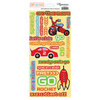 Reminisce - Boys Gone Wild Collection - Die Cut Cardstock Stickers - Let's Go, CLEARANCE