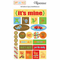Reminisce - Boys Gone Wild Collection - Epoxy Embellishment Stickers, CLEARANCE