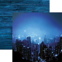 Ella and Viv Paper Company - Blue World Collection - 12 x 12 Double Sided Paper - Steel Blue