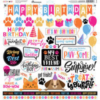 Reminisce - Birthday Paws Collection - 12 x 12 Cardstock Stickers