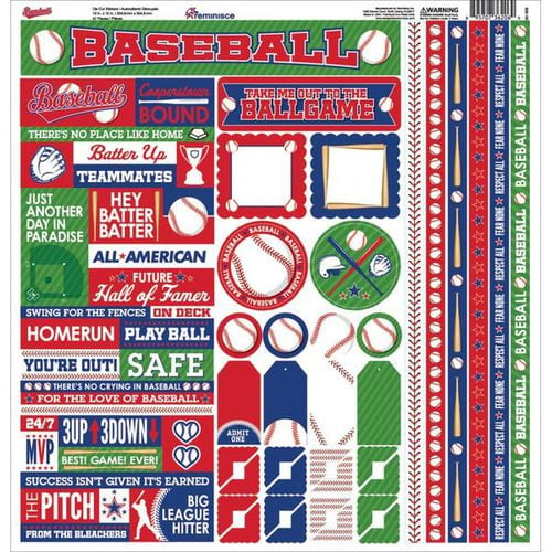 Reminisce - Baseball Collection - 12 x 12 Cardstock Stickers - Elements