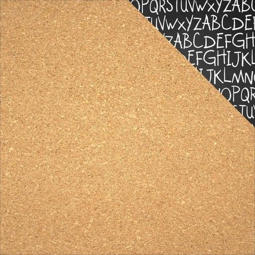 Reminisce - Back to School Collection - 12 x 12 Double Sided Paper - Cork Board