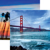 Reminisce - California Collection - 12 x 12 Double Sided Paper - The Golden Gate