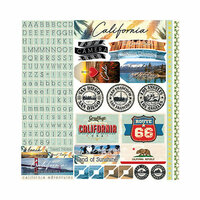 Reminisce - California Collection - 12 x 12 Cardstock Stickers - Variety