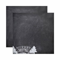 Reminisce - Chalkboard Christmas Collection - 12 x 12 Double Sided Paper - Chalkboard Christmas