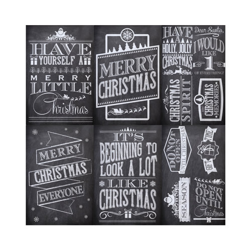 Reminisce - Chalkboard Christmas Collection - 12 x 12 Cardstock Stickers - Poster