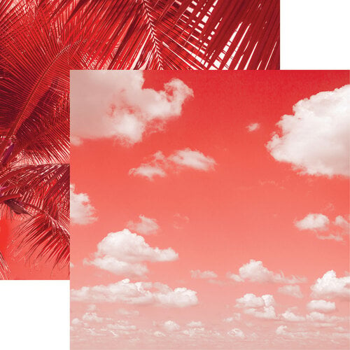 Reminisce - Coral Crush Collection - 12 x 12 Double Sided Paper - Coral Clouds