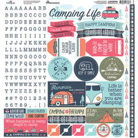 Reminisce - Camping Life Collection - 12 x 12 Alpha Sticker