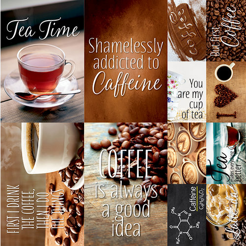 Reminisce - Coffee and Tea Collection - 12 x 12 Cardstock Stickers - Poster