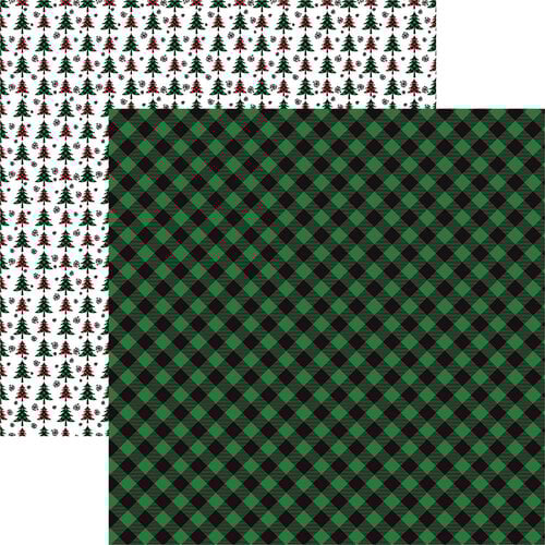 Reminisce - Christmas Plaid Collection - 12 x 12 Double Sided Paper - Christmas Plaid Three