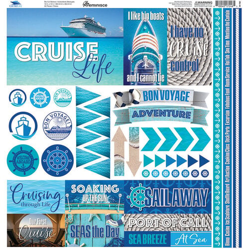Reminisce - Cruise Life Collection - 12 x 12 Cardstock Stickers - Elements