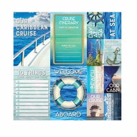 Reminisce - Caribbean Cruise Collection - 12 x 12 Cardstock Stickers - Poster