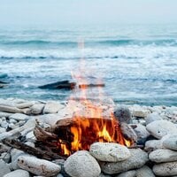 Reminisce - Campfire Stories Collection - 12 x 12 Double Sided Paper - Beach Campfire