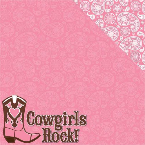 Reminisce - Cowgirl Collection - 12 x 12 Double Sided Paper - Cowgirls Rock