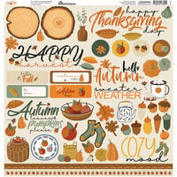 Reminisce - Cozy Fall Collection - 12 x 12 Elements Sticker