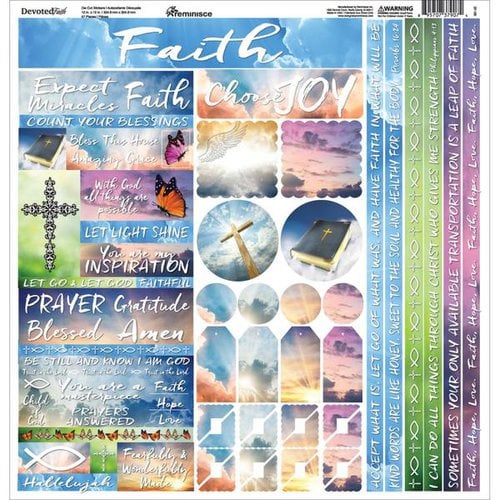 Reminisce - Devoted Faith Collection - 12 x 12 Cardstock Stickers - Elements