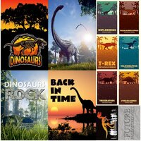 Reminisce - Dinosaur Land Collection - 12 x 12 Cardstock Stickers - Poster
