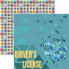 Reminisce - In The Driver's Seat Collection - 12 x 12 Double Sided Paper - Driver's License