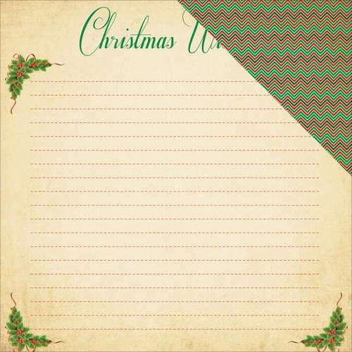 Reminisce - Dear Santa Collection - Christmas - 12 x 12 Double Sided Paper - Wishlist