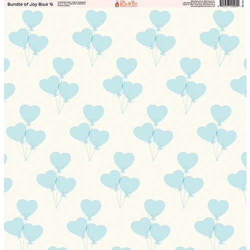 Ella and Viv Paper Company - Bundle of Joy Blue Collection - 12 x 12 Paper - Six