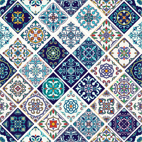 Ella and Viv Paper Company - Spice Market Collection - 12 x 12 Paper - Azulejo