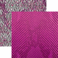 Ella and Viv Paper Company - Animal Kingdom Collection - 12 x 12 Double Sided Paper - Pink Python