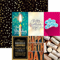 Ella and Viv Paper Company - Happy Birthday Collection - 12 x 12 Double Sided Paper - Birthday Cards 1