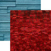 Ella and Viv Paper Company - Urban Excursion Collection - 12 x 12 Double Sided Paper - Crimson Brick