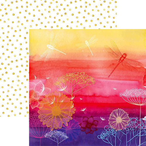 Ella and Viv Paper Company - Dragonfly Collection - 12 x 12 Double Sided Paper - Choose Happiness