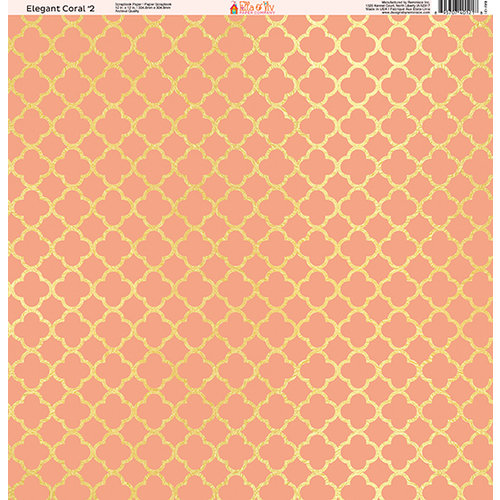 Ella and Viv Paper Company - Elegant Coral Collection - 12 x 12 Paper - Two